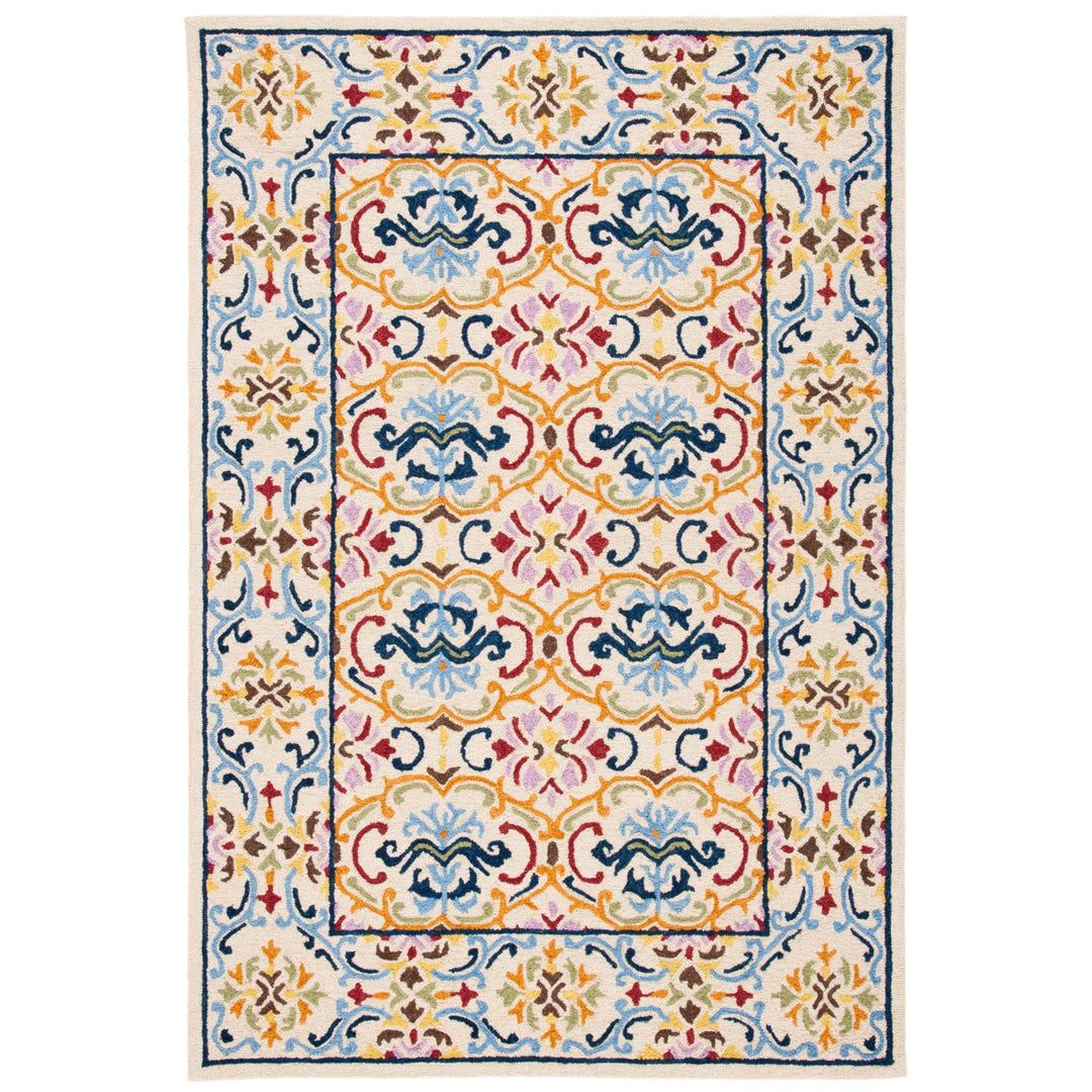 SAFAVIEH Micro-Loop MLP380B Handmade Beige / Blue Rug Image 1