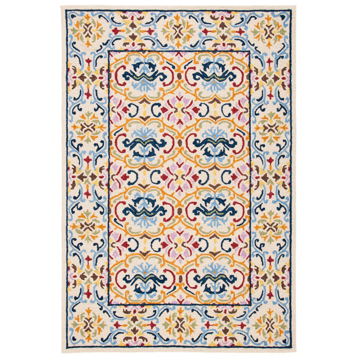 SAFAVIEH Micro-Loop MLP380B Handmade Beige / Blue Rug Image 1