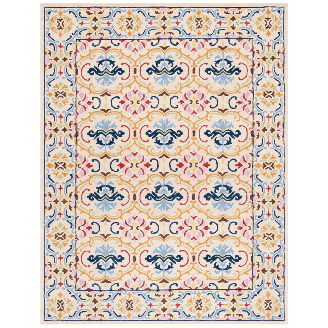 SAFAVIEH Micro-Loop MLP380B Handmade Beige / Blue Rug Image 1