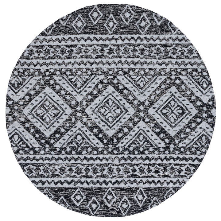 SAFAVIEH Micro-Loop MLP501H Handmade Black / Grey Rug Image 4