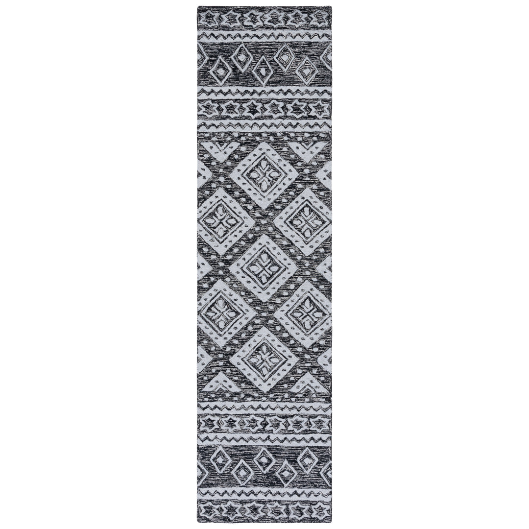 SAFAVIEH Micro-Loop MLP501H Handmade Black / Grey Rug Image 5