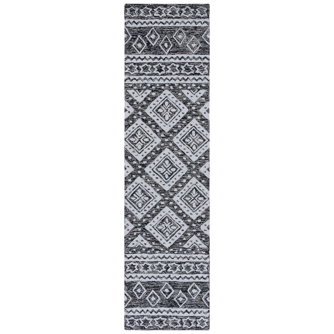 SAFAVIEH Micro-Loop MLP501H Handmade Black / Grey Rug Image 1