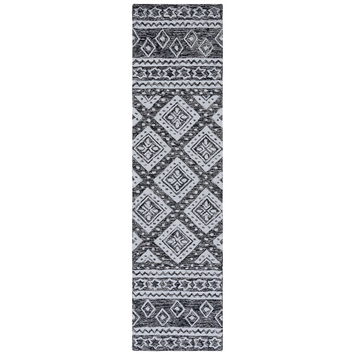 SAFAVIEH Micro-Loop MLP501H Handmade Black / Grey Rug Image 1