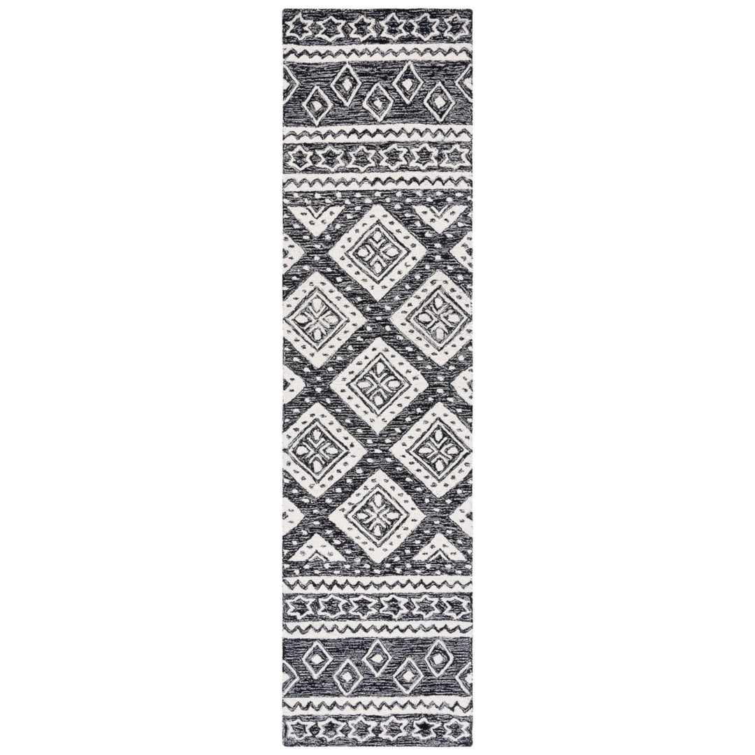 SAFAVIEH Micro-Loop MLP501Z Handmade Black / Ivory Rug Image 1