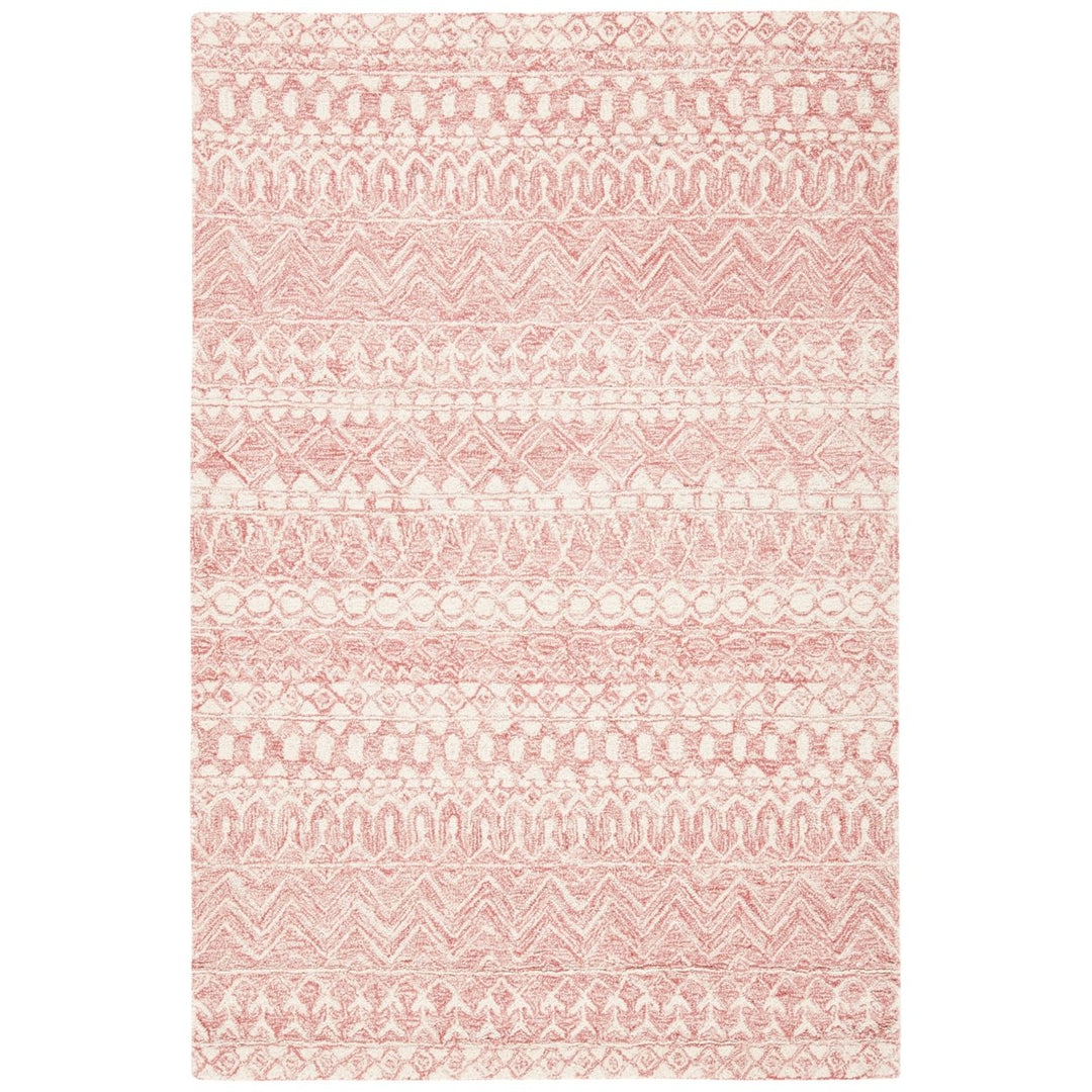 SAFAVIEH Micro-Loop MLP502U Handmade Pink / Ivory Rug Image 1