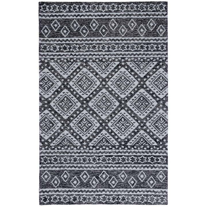 SAFAVIEH Micro-Loop MLP501Z Handmade Black / Ivory Rug Image 1