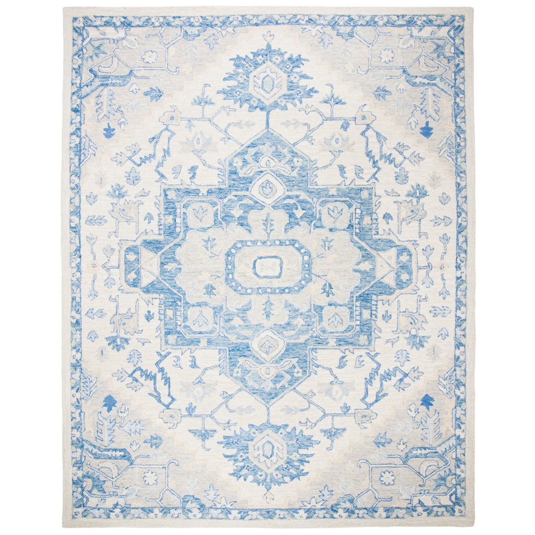 SAFAVIEH Micro-Loop MLP503G Handmade Ivory / Blue Rug Image 11