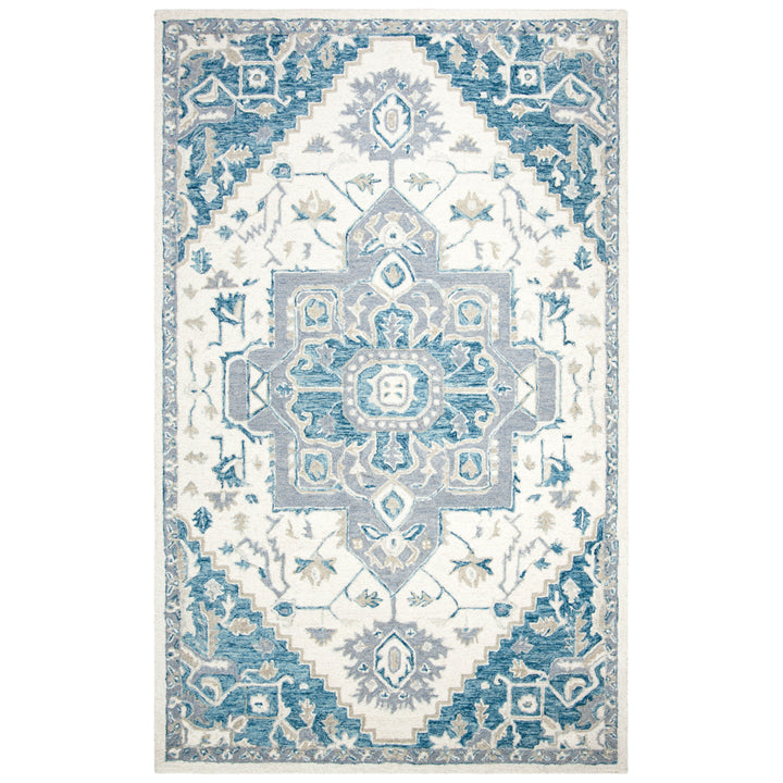 SAFAVIEH Micro-Loop MLP503L Handmade Ivory / Navy Rug Image 10