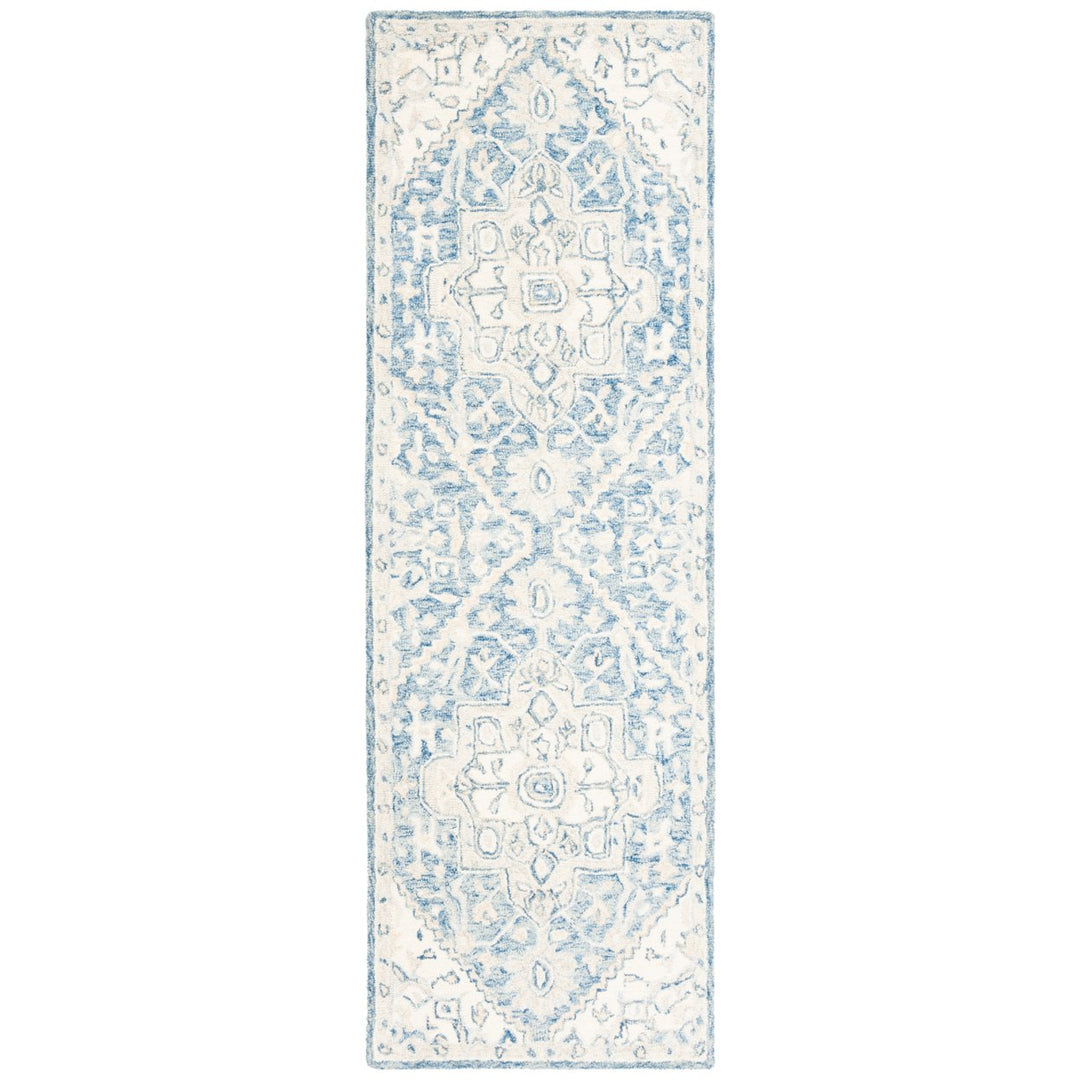 SAFAVIEH Micro-Loop MLP503M Handmade Blue / Ivory Rug Image 4