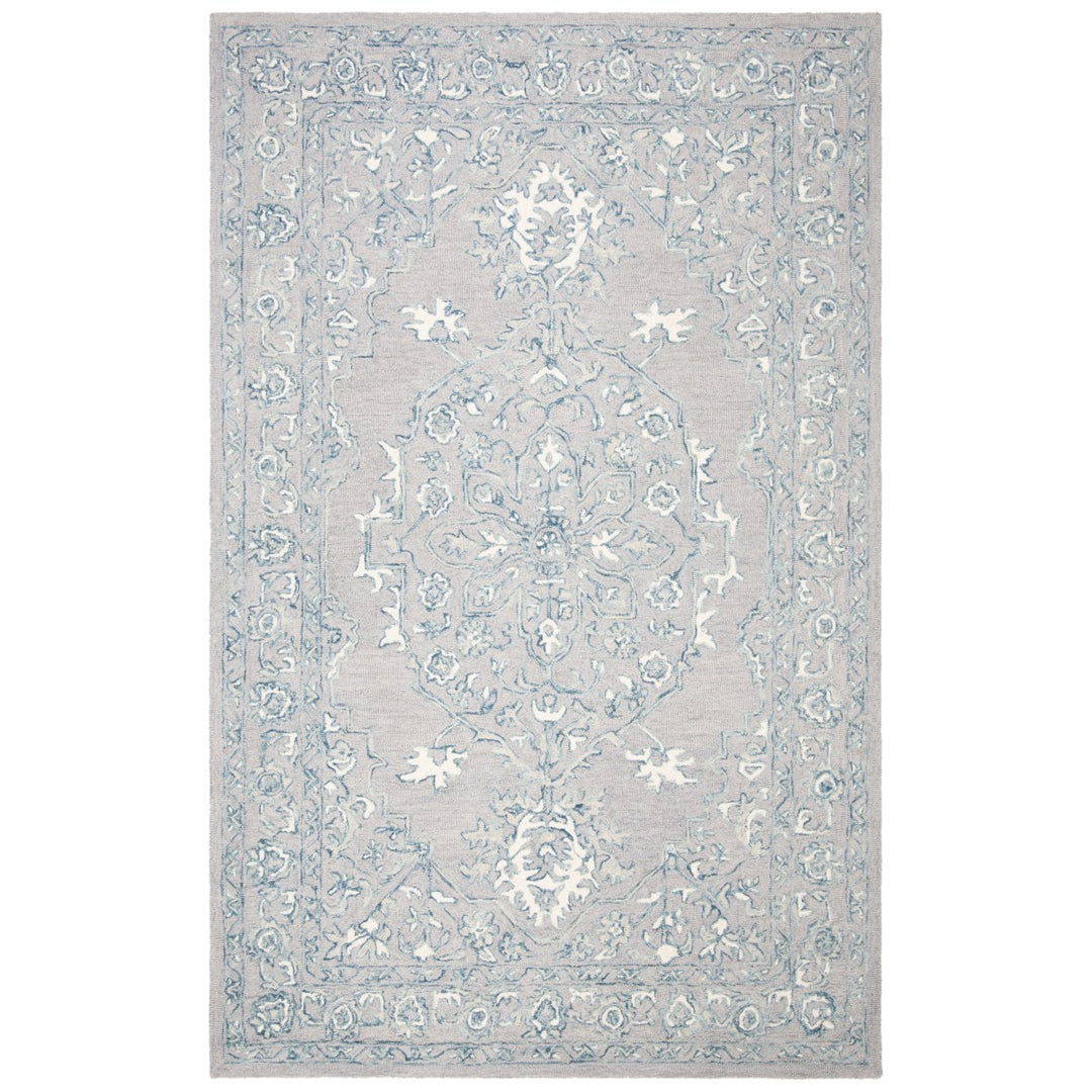 SAFAVIEH Micro-Loop MLP504F Light Grey / Ivory Rug Image 1