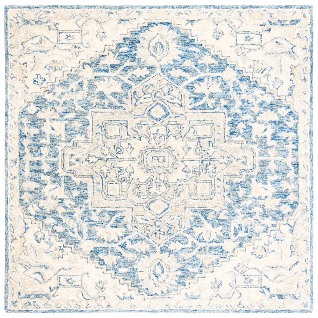 SAFAVIEH Micro-Loop MLP503M Handmade Blue / Ivory Rug Image 7