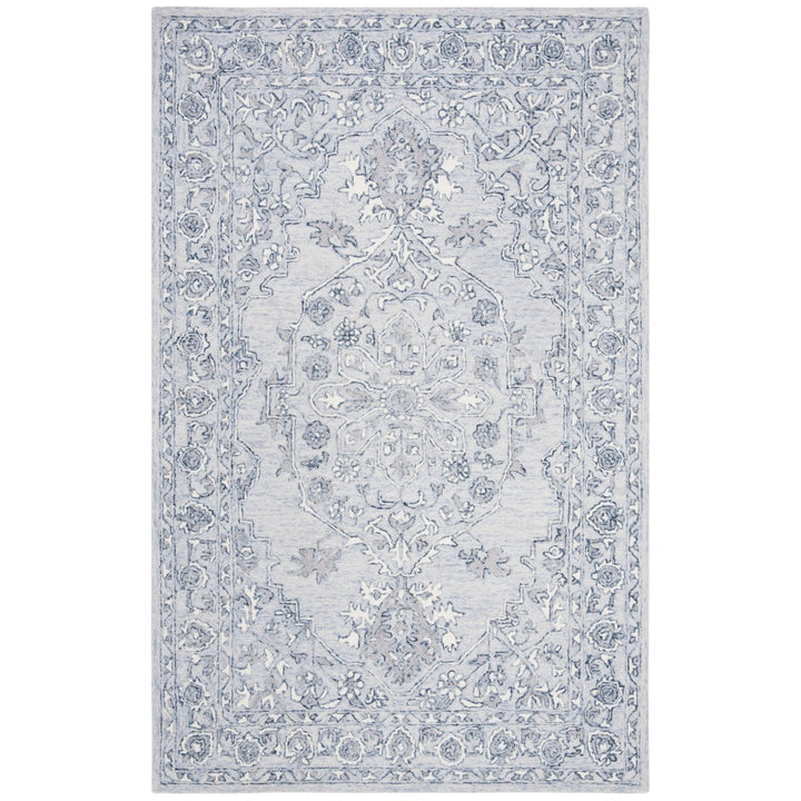 SAFAVIEH Micro-Loop MLP504M Light Blue / Ivory Rug Image 1