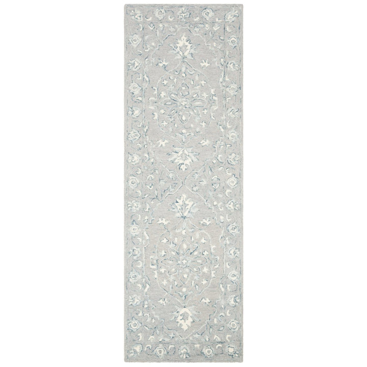 SAFAVIEH Micro-Loop MLP504F Light Grey / Ivory Rug Image 1