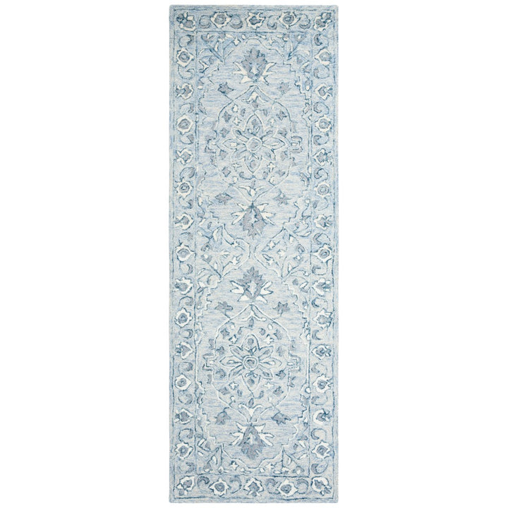 SAFAVIEH Micro-Loop MLP504M Light Blue / Ivory Rug Image 1