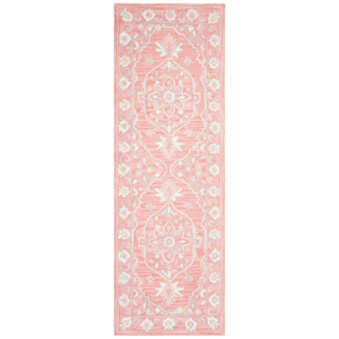 SAFAVIEH Micro-Loop MLP504U Handmade Pink / Ivory Rug Image 1