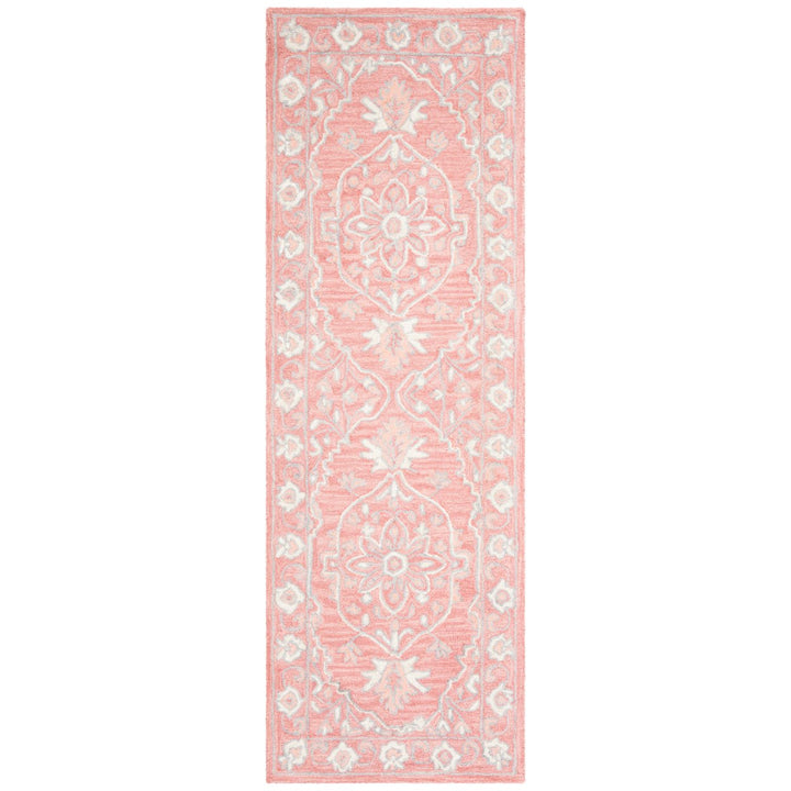 SAFAVIEH Micro-Loop MLP504U Handmade Pink / Ivory Rug Image 1