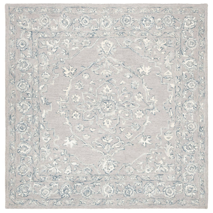 SAFAVIEH Micro-Loop MLP504F Light Grey / Ivory Rug Image 1