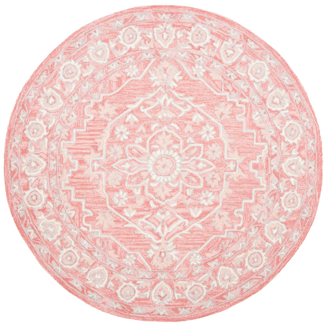 SAFAVIEH Micro-Loop MLP504U Handmade Pink / Ivory Rug Image 1