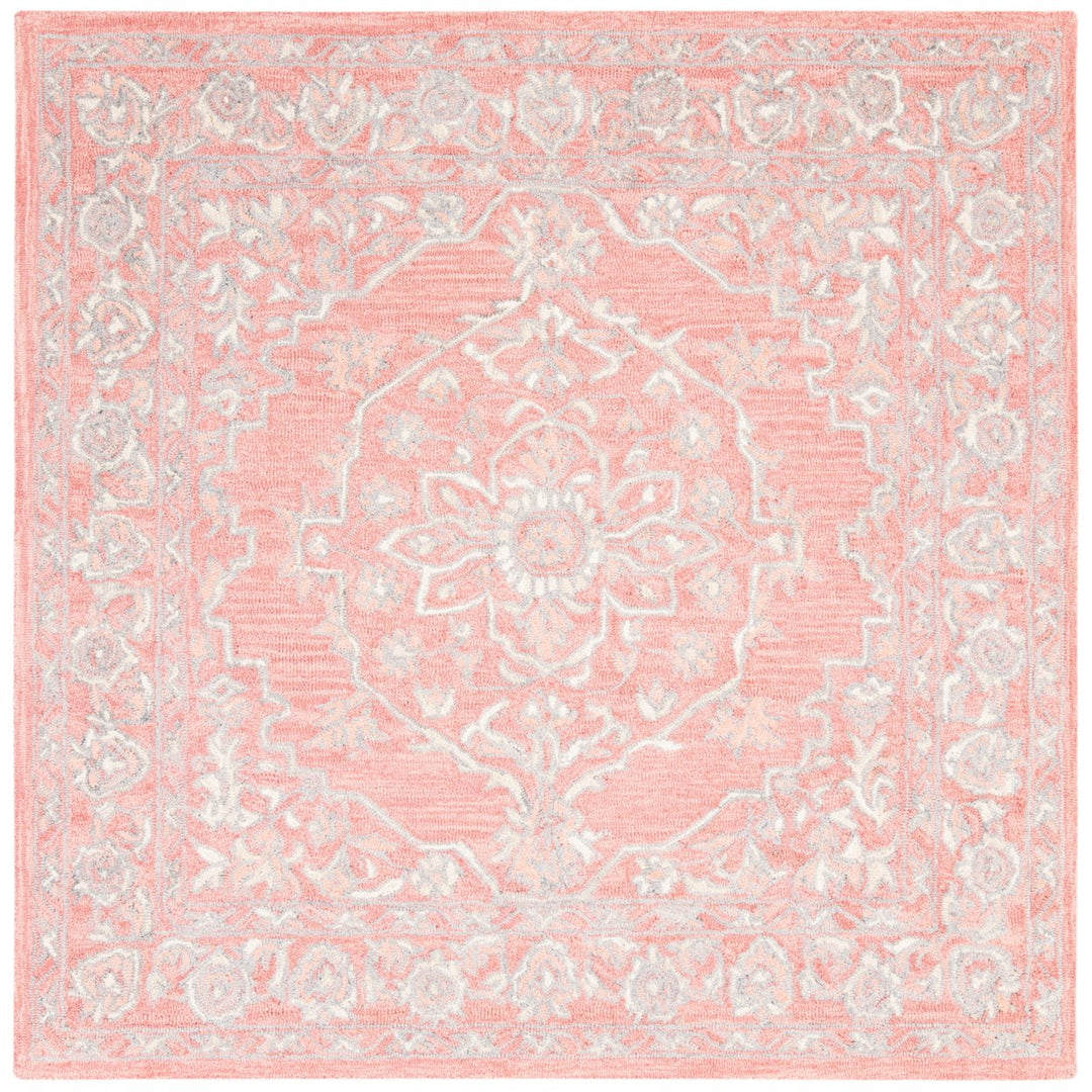 SAFAVIEH Micro-Loop MLP504U Handmade Pink / Ivory Rug Image 1