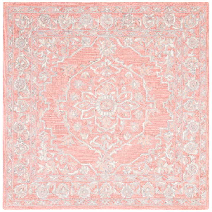 SAFAVIEH Micro-Loop MLP504U Handmade Pink / Ivory Rug Image 1