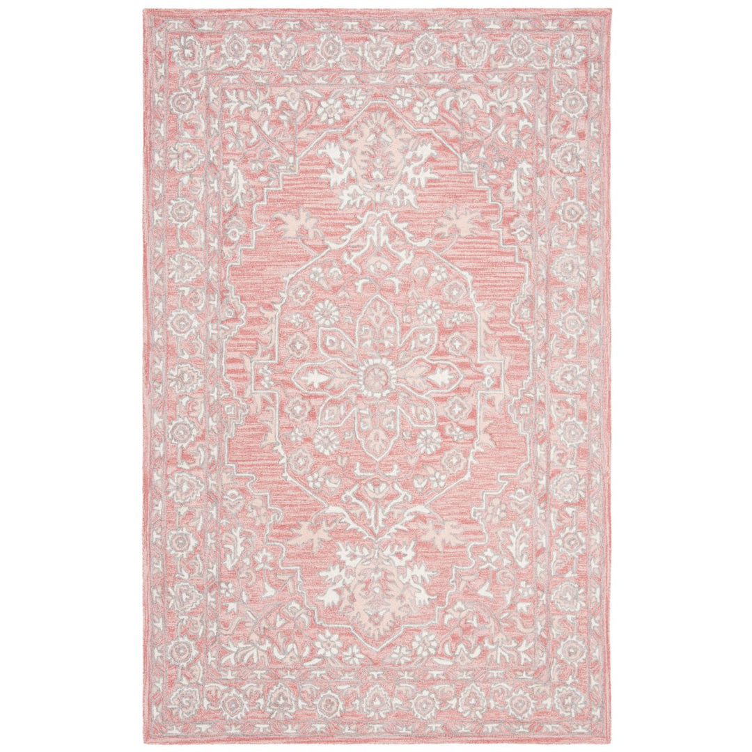 SAFAVIEH Micro-Loop MLP504U Handmade Pink / Ivory Rug Image 1