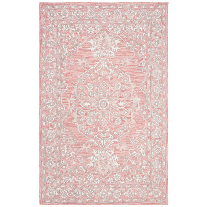 SAFAVIEH Micro-Loop MLP504U Handmade Pink / Ivory Rug Image 1