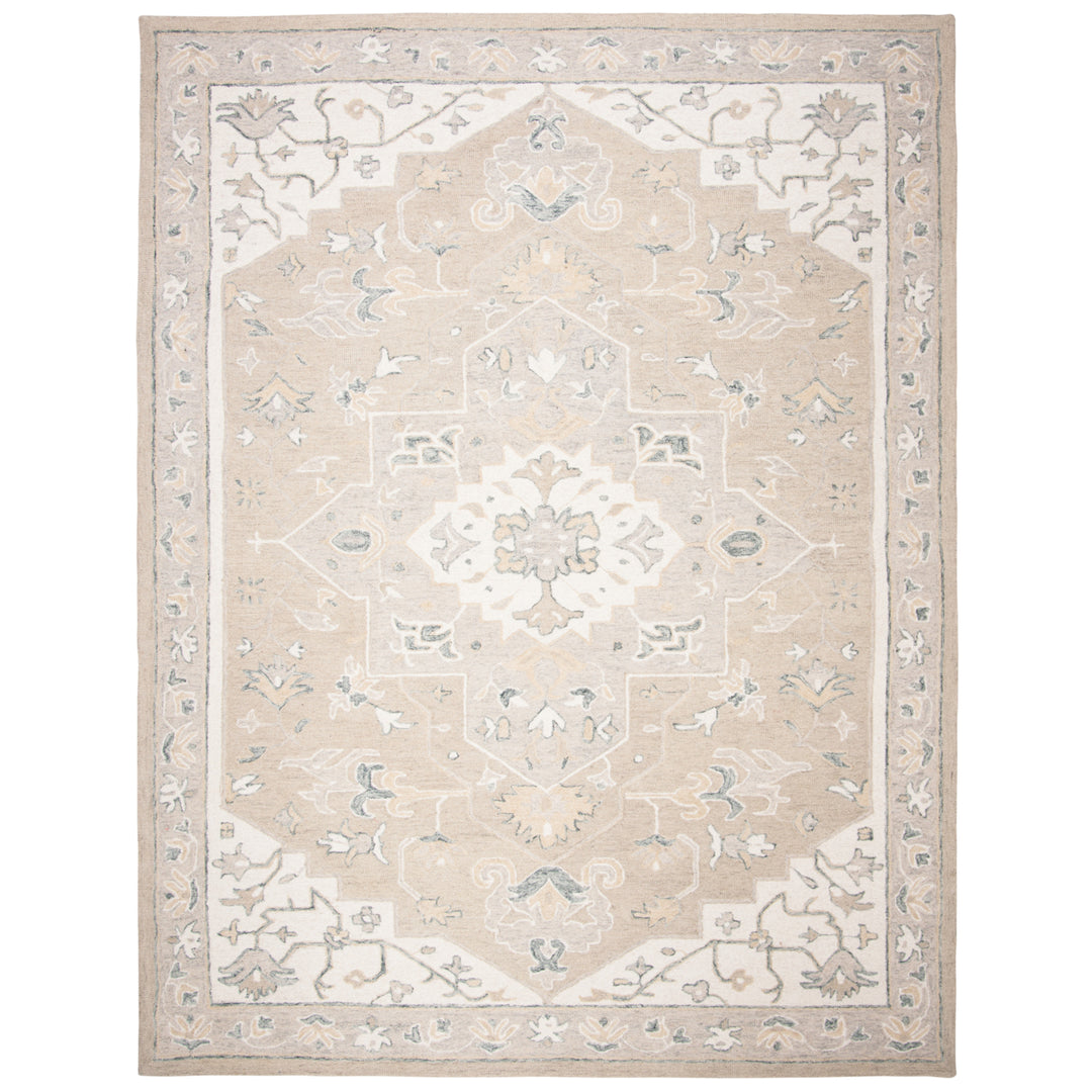 SAFAVIEH Micro-Loop MLP505F Light Grey / Ivory Rug Image 1