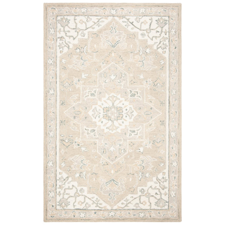 SAFAVIEH Micro-Loop MLP505F Light Grey / Ivory Rug Image 1