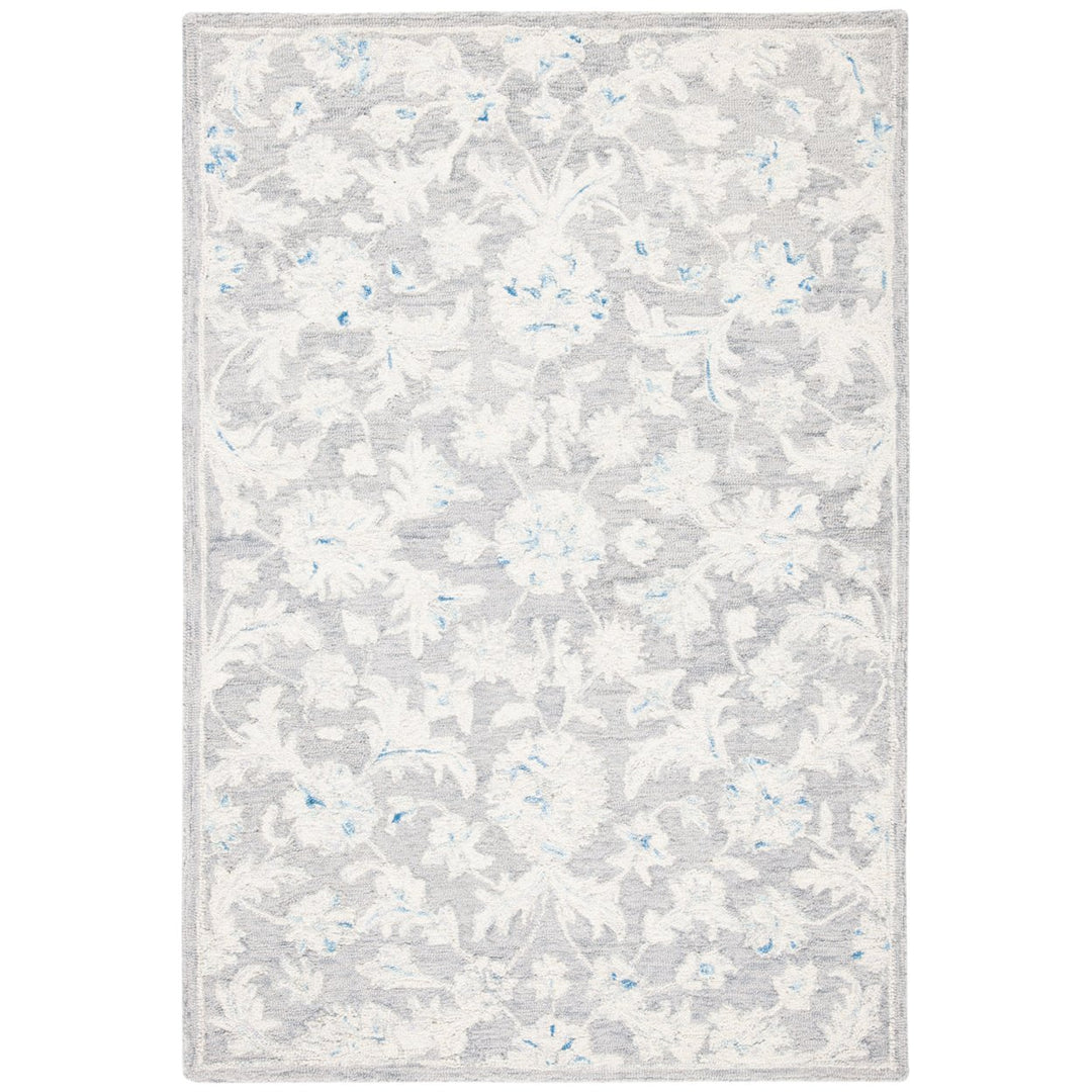 SAFAVIEH Micro-Loop MLP506F Handmade Grey / Ivory Rug Image 1