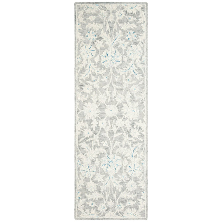 SAFAVIEH Micro-Loop MLP506F Handmade Grey / Ivory Rug Image 1