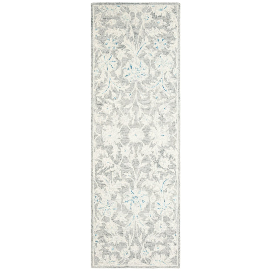 SAFAVIEH Micro-Loop MLP506F Handmade Grey / Ivory Rug Image 1