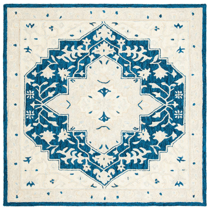 SAFAVIEH Micro-Loop MLP505N Handmade Navy / Ivory Rug Image 1