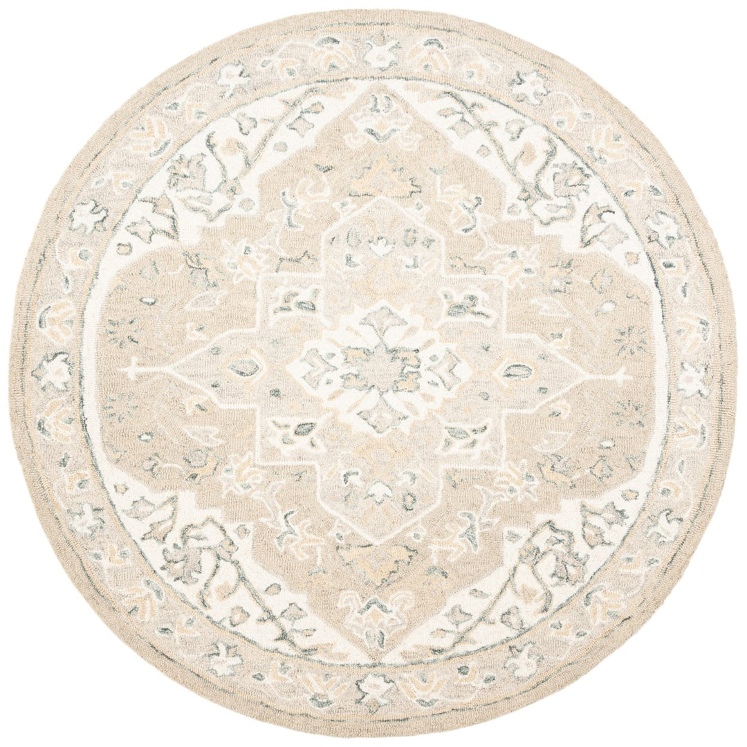 SAFAVIEH Micro-Loop MLP505F Light Grey / Ivory Rug Image 1