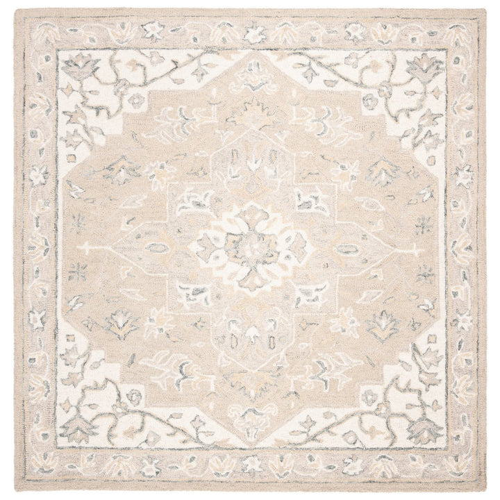 SAFAVIEH Micro-Loop MLP505F Light Grey / Ivory Rug Image 1