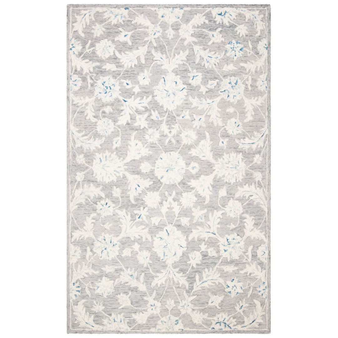 SAFAVIEH Micro-Loop MLP506F Handmade Grey / Ivory Rug Image 1