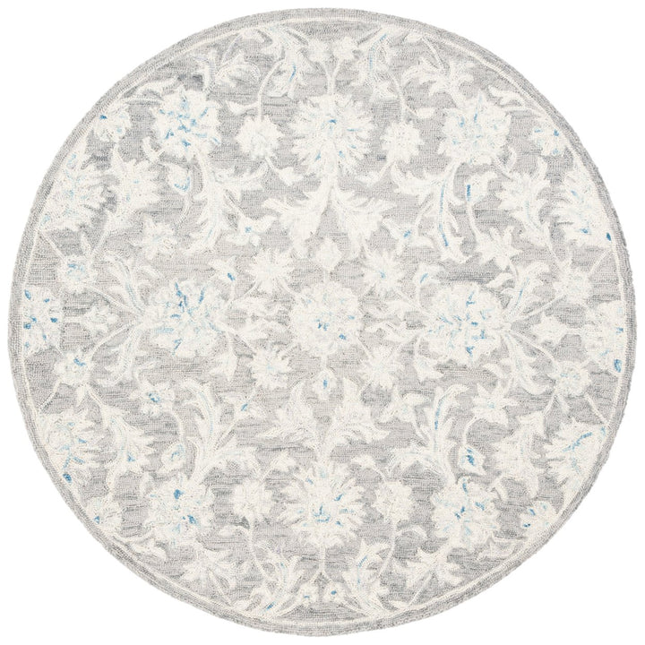 SAFAVIEH Micro-Loop MLP506F Handmade Grey / Ivory Rug Image 1