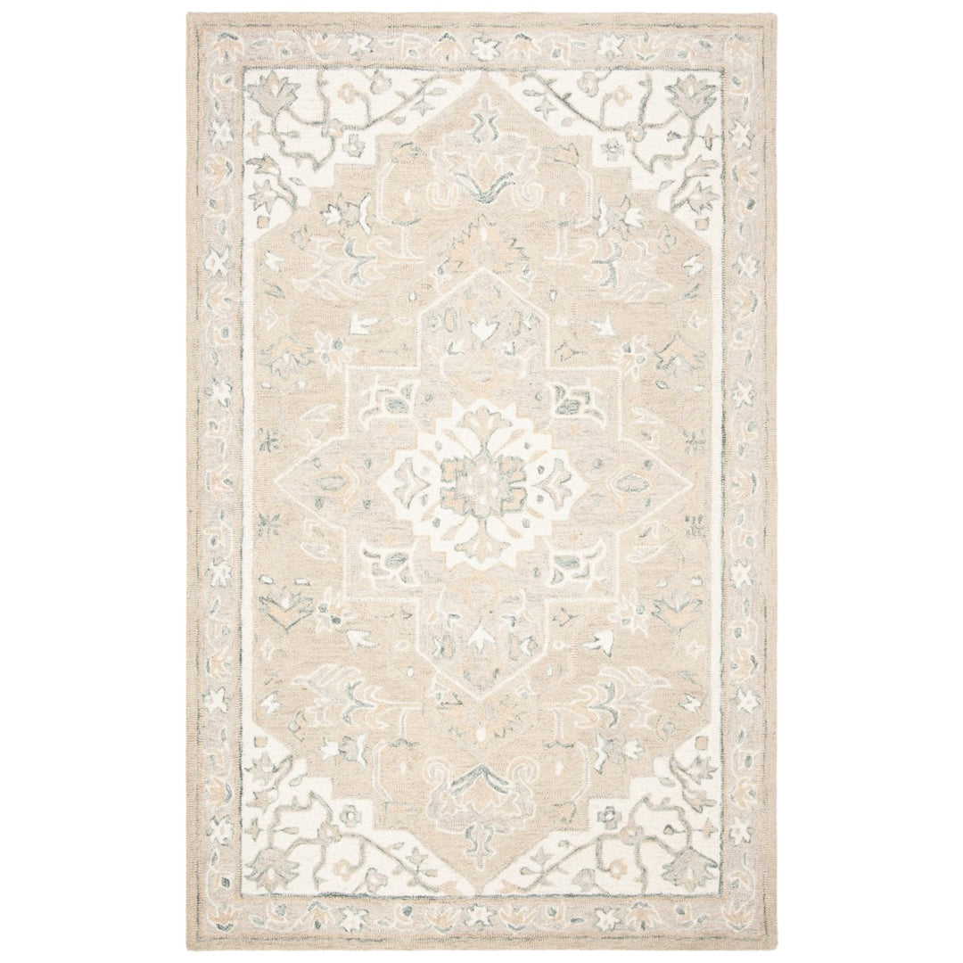 SAFAVIEH Micro-Loop MLP505F Light Grey / Ivory Rug Image 1