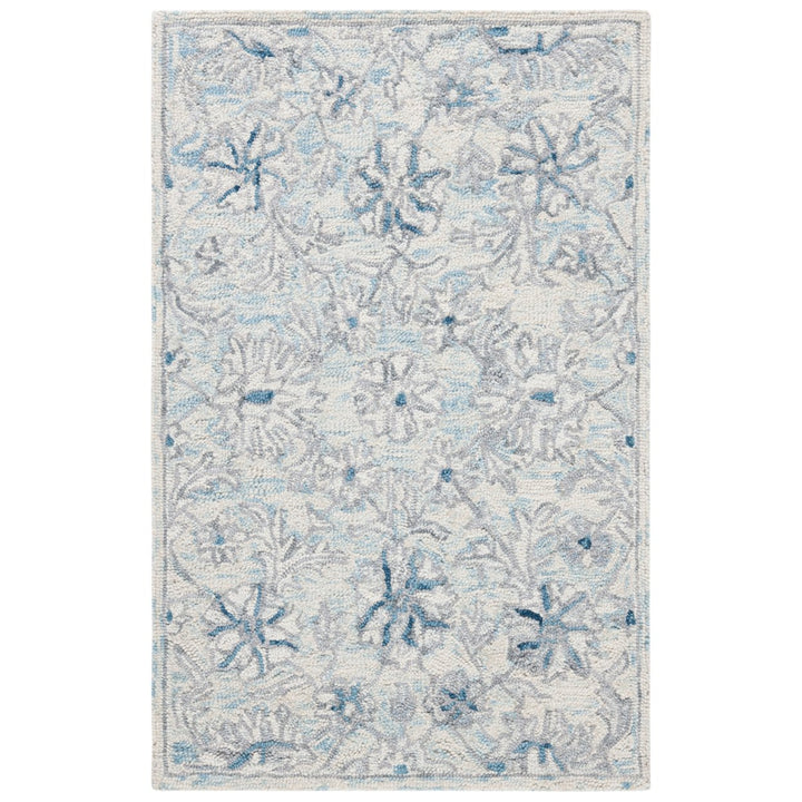 SAFAVIEH Micro-Loop MLP506M Light Blue / Ivory Rug Image 1