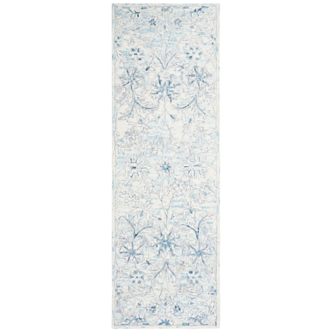 SAFAVIEH Micro-Loop MLP506M Light Blue / Ivory Rug Image 1