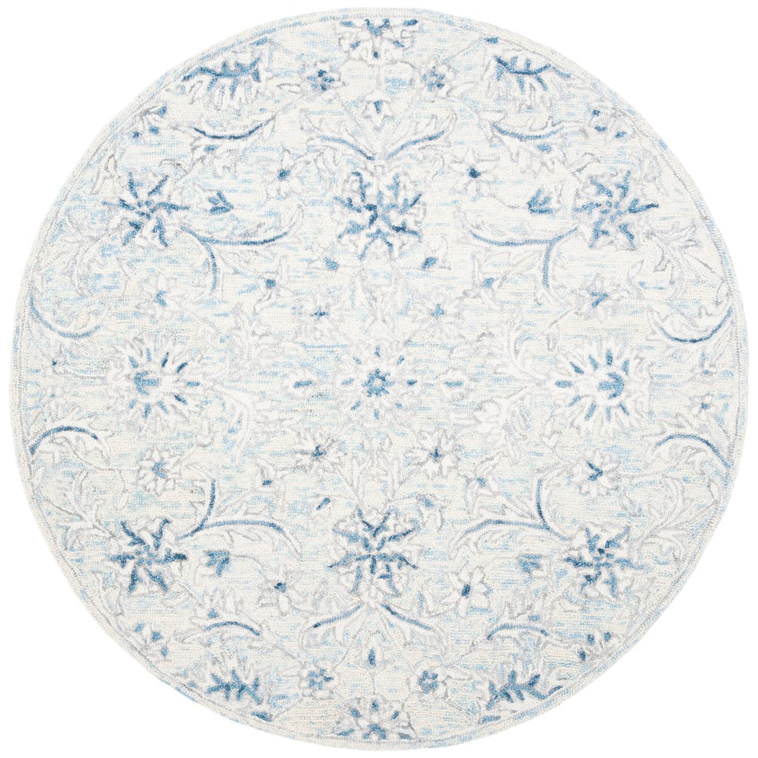 SAFAVIEH Micro-Loop MLP506M Light Blue / Ivory Rug Image 1