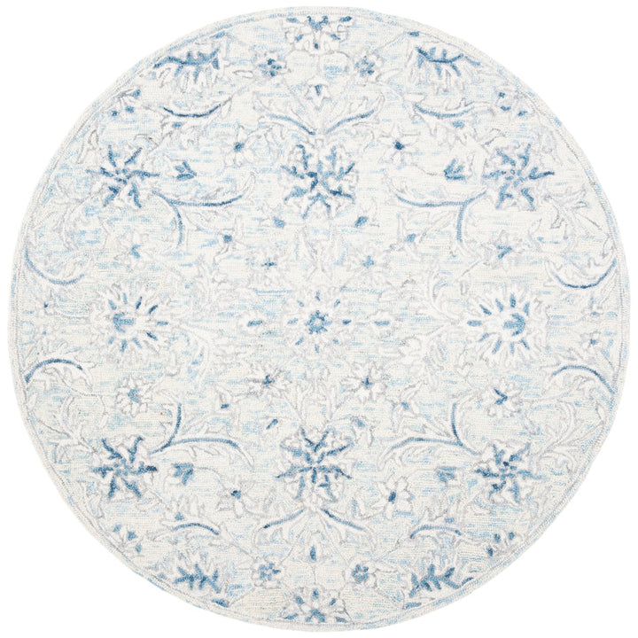 SAFAVIEH Micro-Loop MLP506M Light Blue / Ivory Rug Image 1