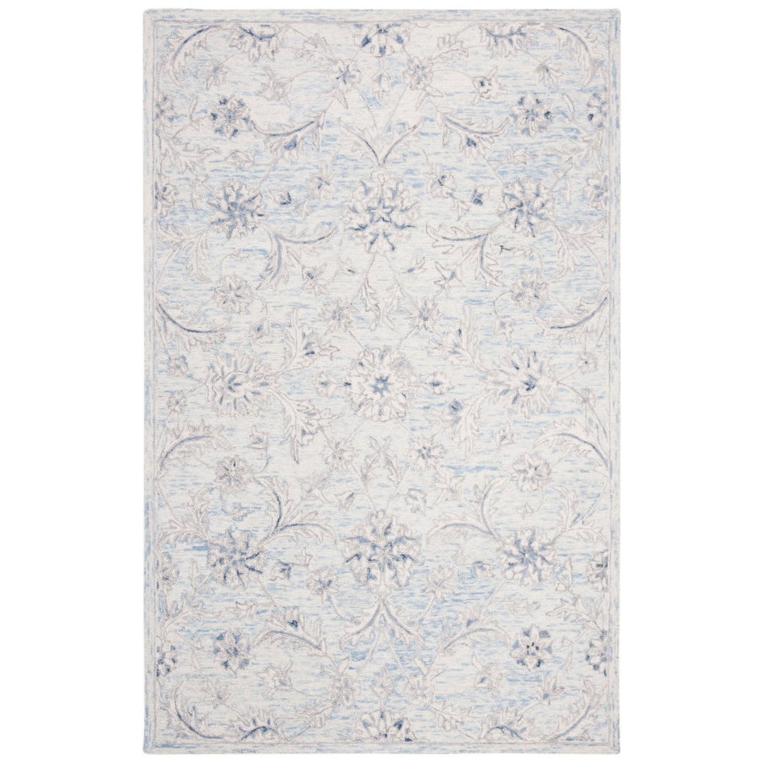 SAFAVIEH Micro-Loop MLP506M Light Blue / Ivory Rug Image 1