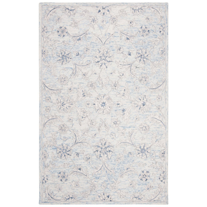 SAFAVIEH Micro-Loop MLP506M Light Blue / Ivory Rug Image 1