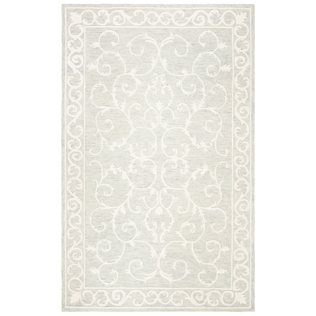 SAFAVIEH Micro-Loop MLP507F Light Grey / Ivory Rug Image 3