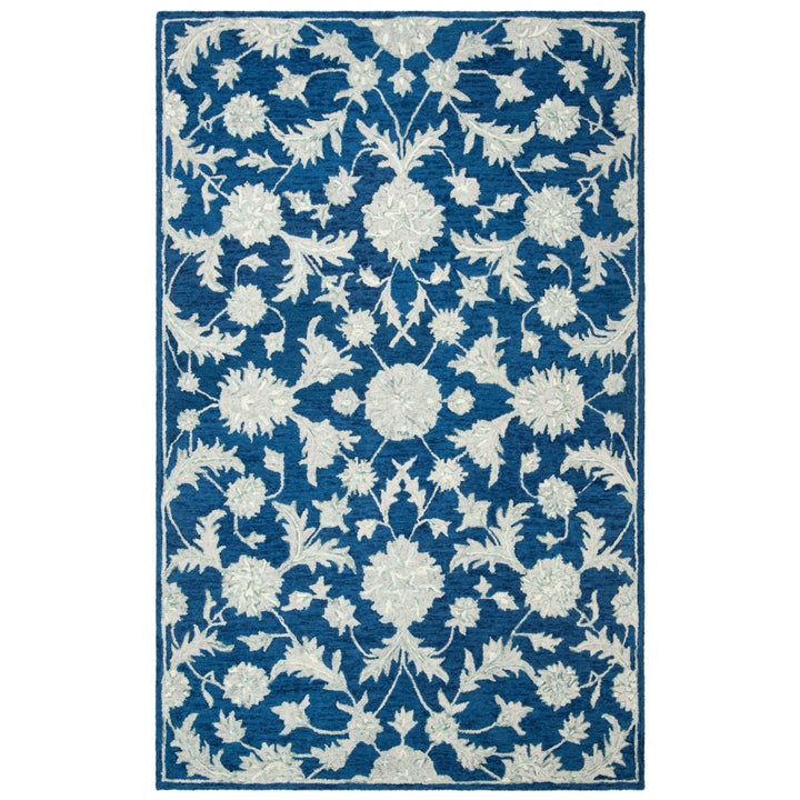 SAFAVIEH Micro-Loop MLP506N Handmade Navy / Grey Rug Image 10