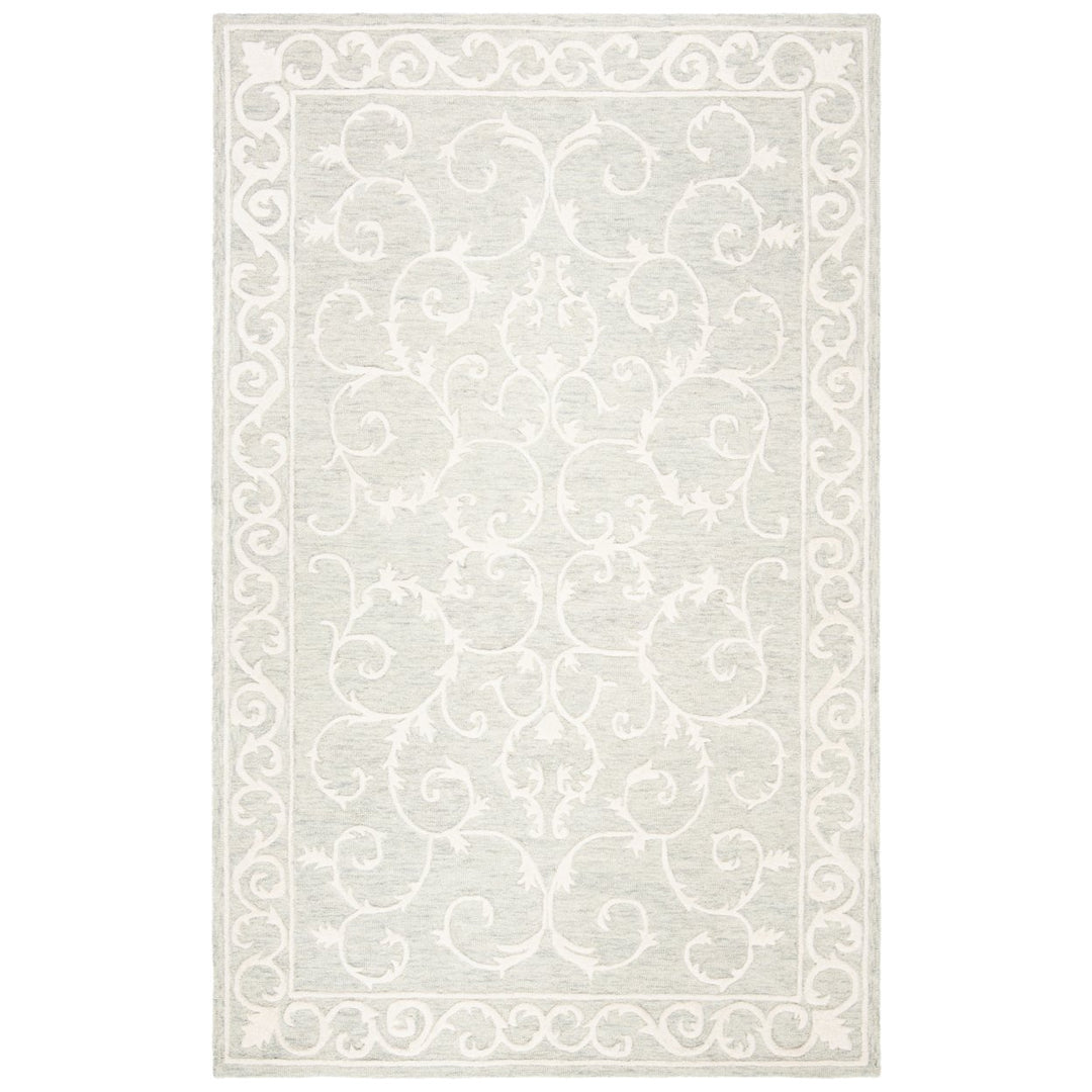 SAFAVIEH Micro-Loop MLP507F Light Grey / Ivory Rug Image 1