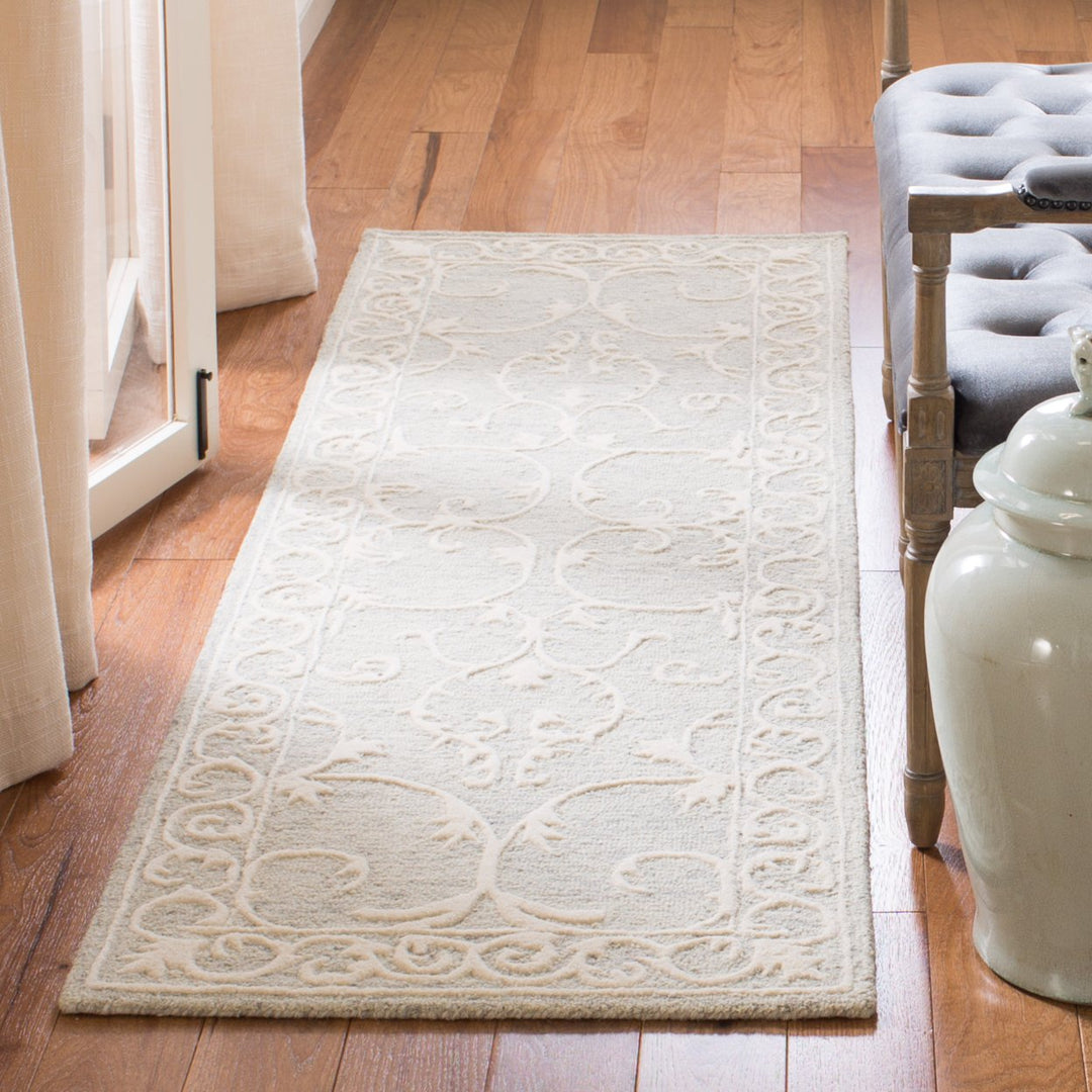 SAFAVIEH Micro-Loop MLP507F Light Grey / Ivory Rug Image 7