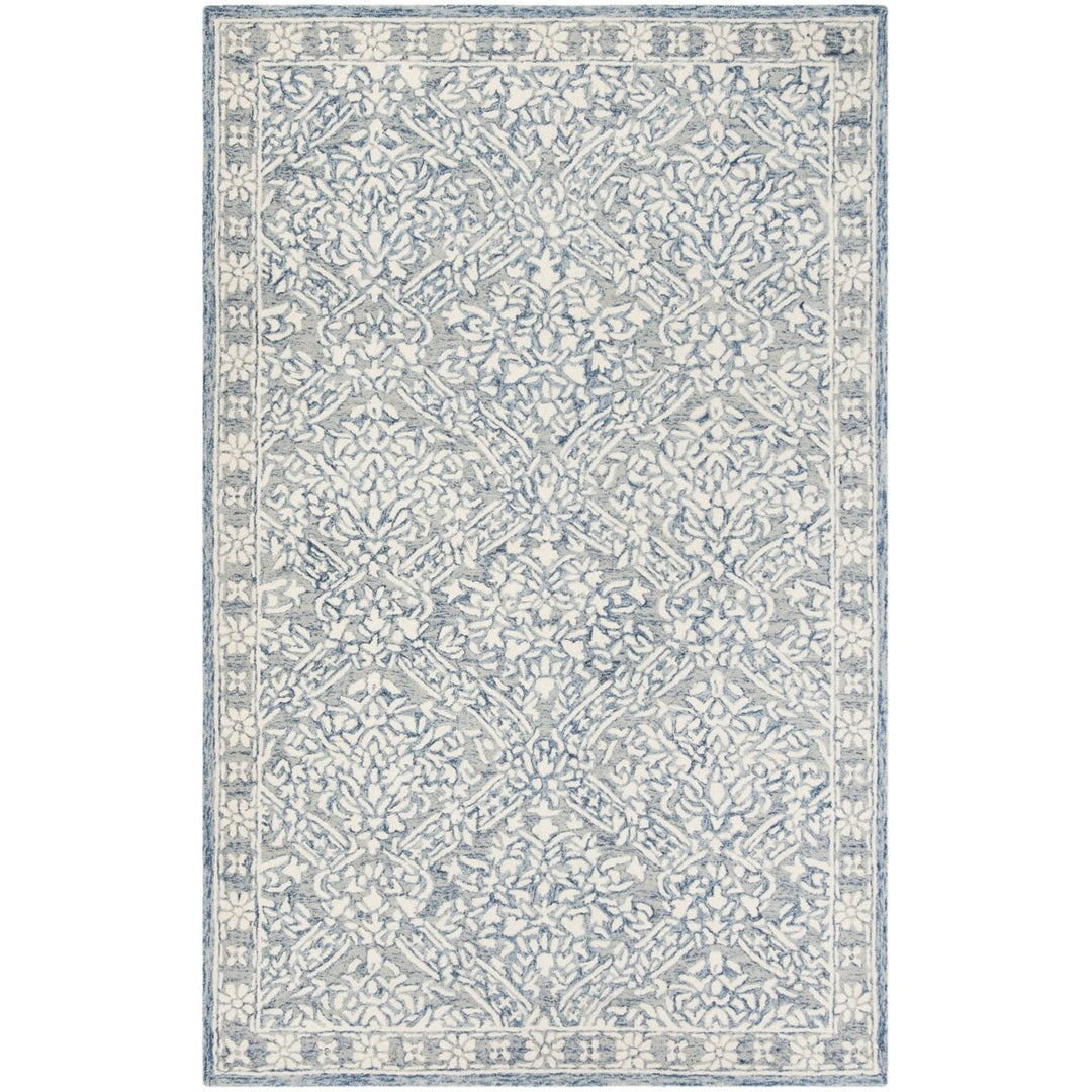 SAFAVIEH Micro-Loop MLP510M Handmade Blue / Ivory Rug Image 3