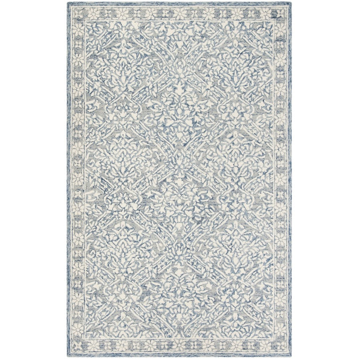 SAFAVIEH Micro-Loop MLP510M Handmade Blue / Ivory Rug Image 3