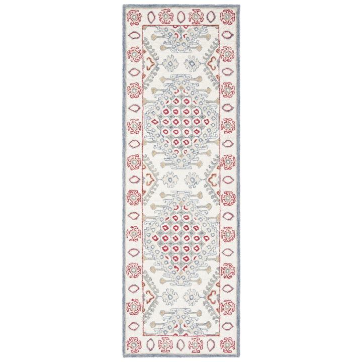 SAFAVIEH Micro-Loop MLP511Q Handmade Ivory / Red Rug Image 1